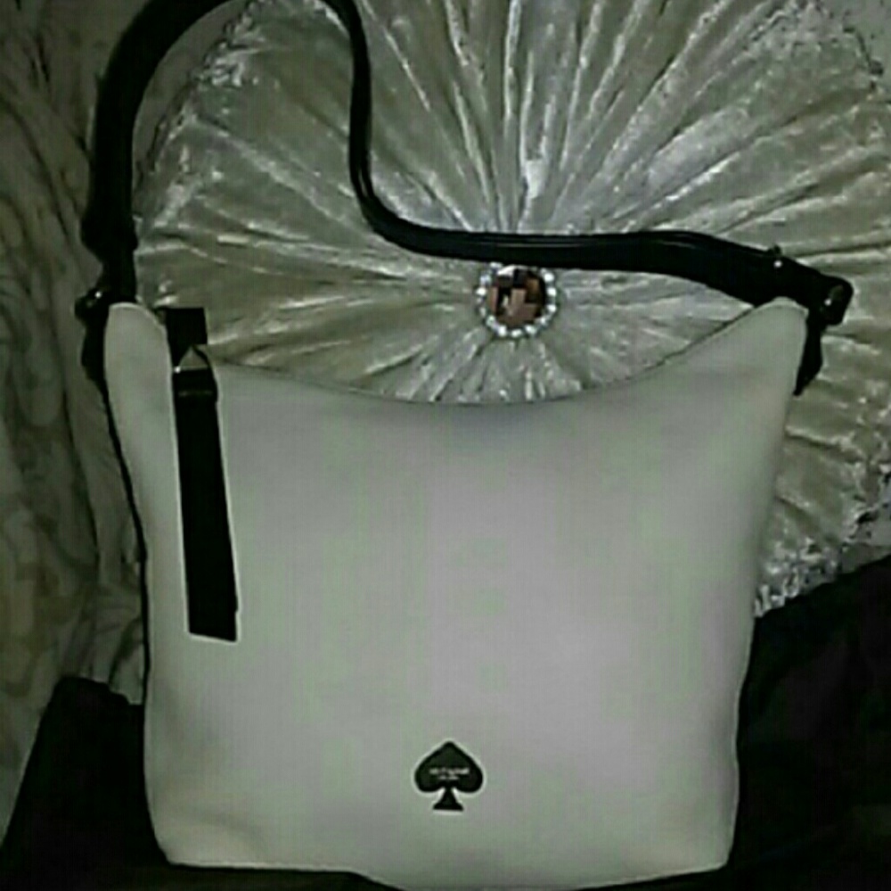 KATE SPADE IVORY PEBBLE LEATHER BAG